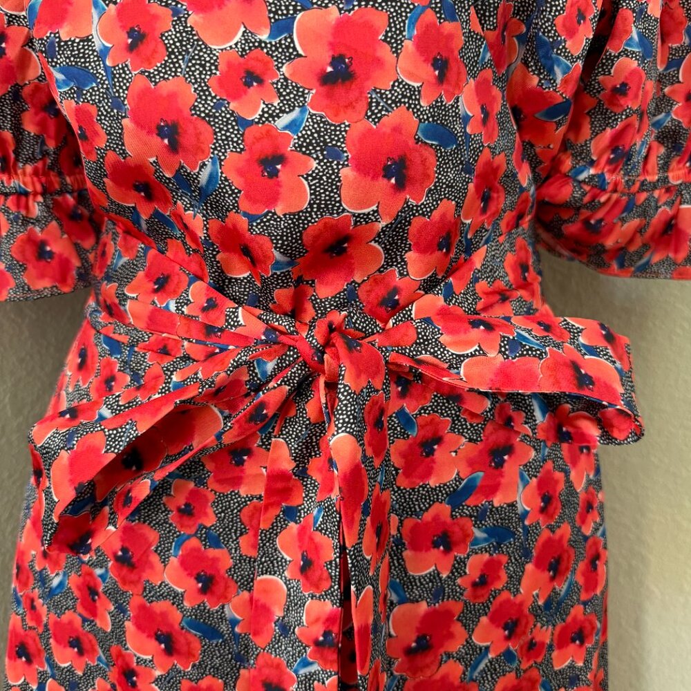 HOUSE OF HARLOW 1960 x Revolve Aja Red Poppy Floral Mini Wrap Dress XL - Picture 10 of 14